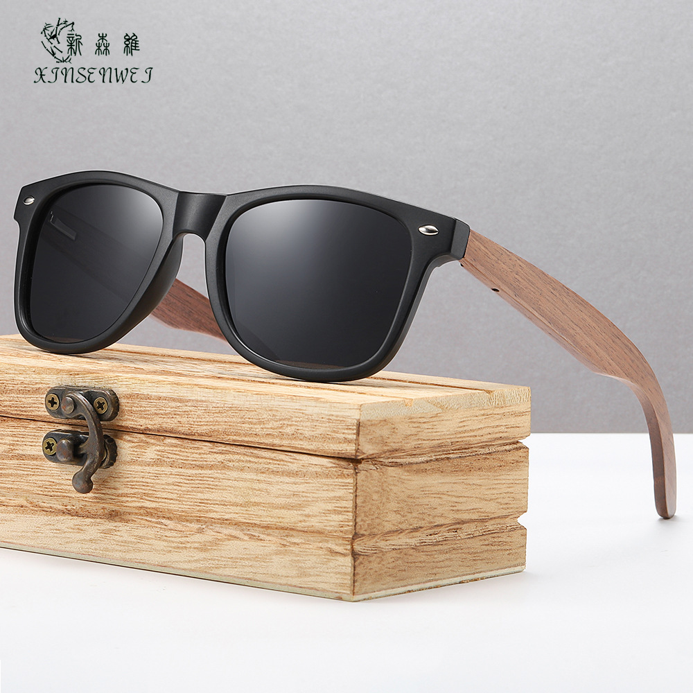 RUISEN'S Gafas de sol polarizadas de madera para PC para hombres y mujeres 7061