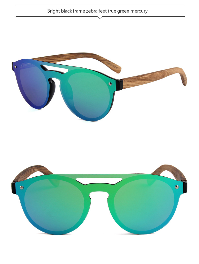 RUISEN'S Retro Fashion Wooden Sunglasses 1506