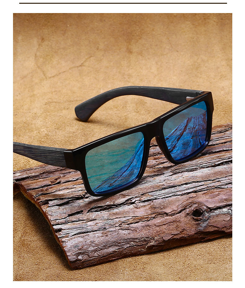 RUISEN'S Gafas de sol de madera ligeras polarizadas para hombre 61628