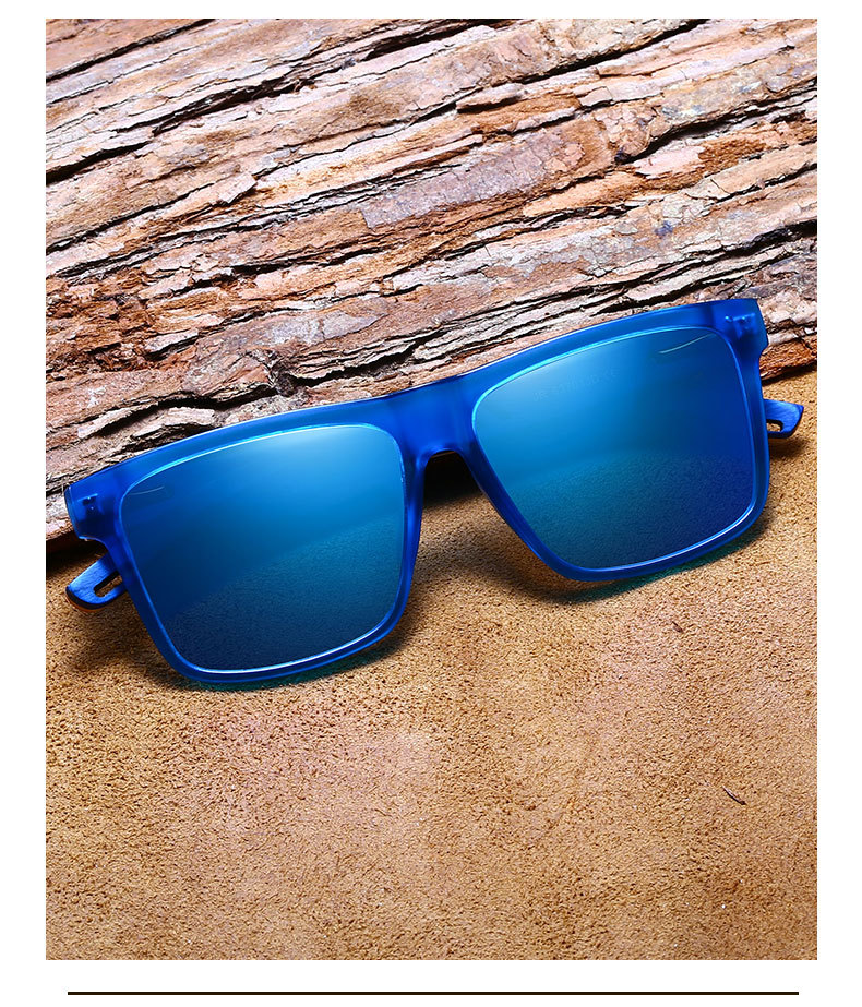 RUISEN'S Gafas de sol retro de madera con protección solar para hombre 63701