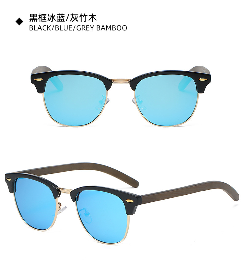 Australila Hot selling classic round bamboo and wood sunglasses detail -7