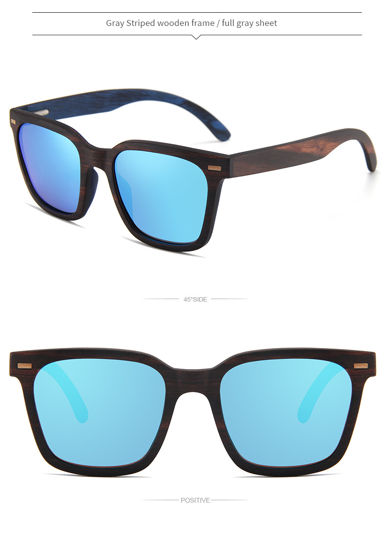 Gafas de sol polarizadas UV400 de bambú de madera de RUISEN para hombres y mujeres W3096