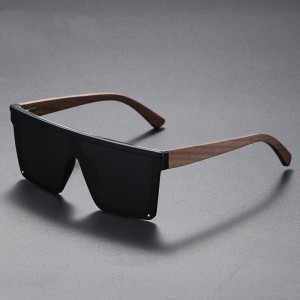 RUISEN'S Luxuriöse Unisex-Sonnenbrille mit quadratischem PC-Rahmen aus Holz