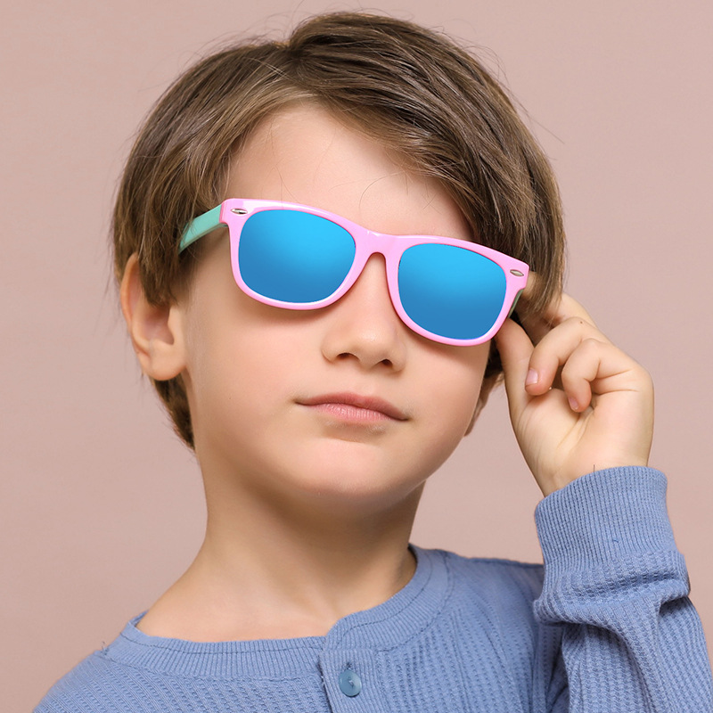 Lunettes de soleil polarisées à ongles de riz pour enfants, à la mode, à film couleur, pour garçons et filles, 3