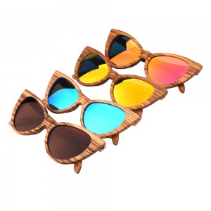 RUISEN'S Gafas de sol de madera con montura de ojo de gato para mujer 56158