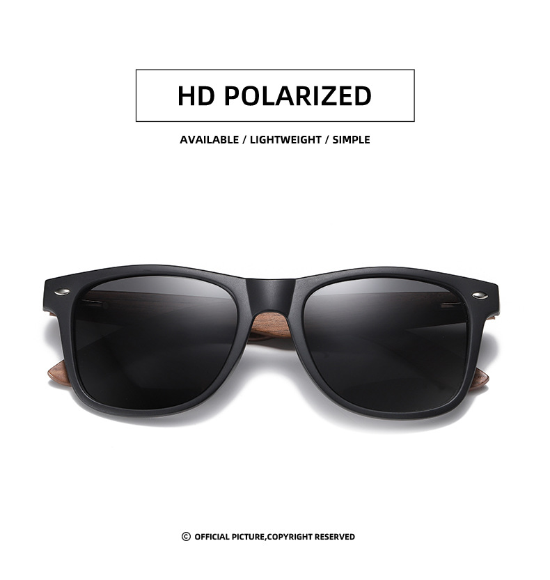 RUISEN'S Holz-PC-polarisierte Sonnenbrille für Männer und Frauen 7061