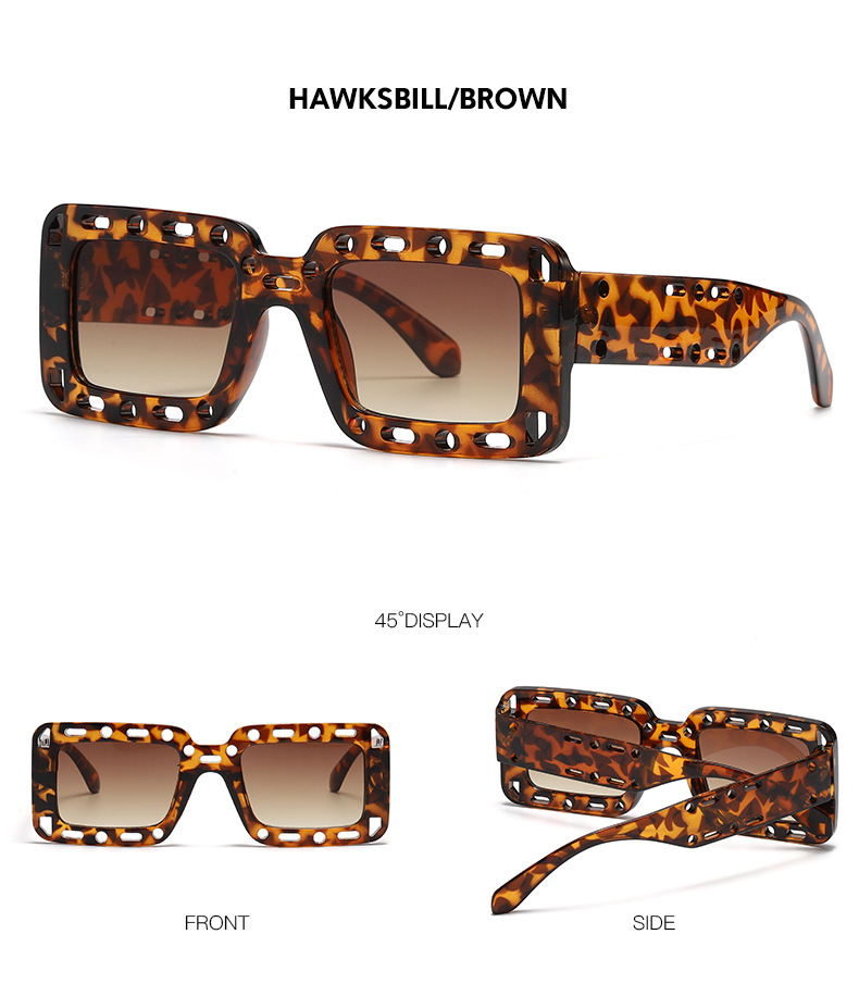 RUISEN'S Fashion Retro Box Hollow UV400 Augenschutz-Sonnenbrille