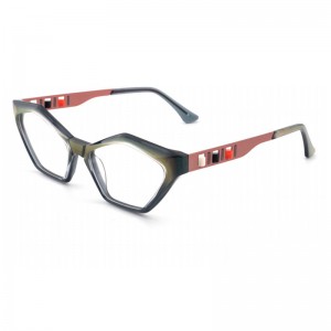 RUISEN’S Personalized Polygonal Geometric Eyeglass Frame, Multi-color Trendy Eyeglass Frame QJ23078