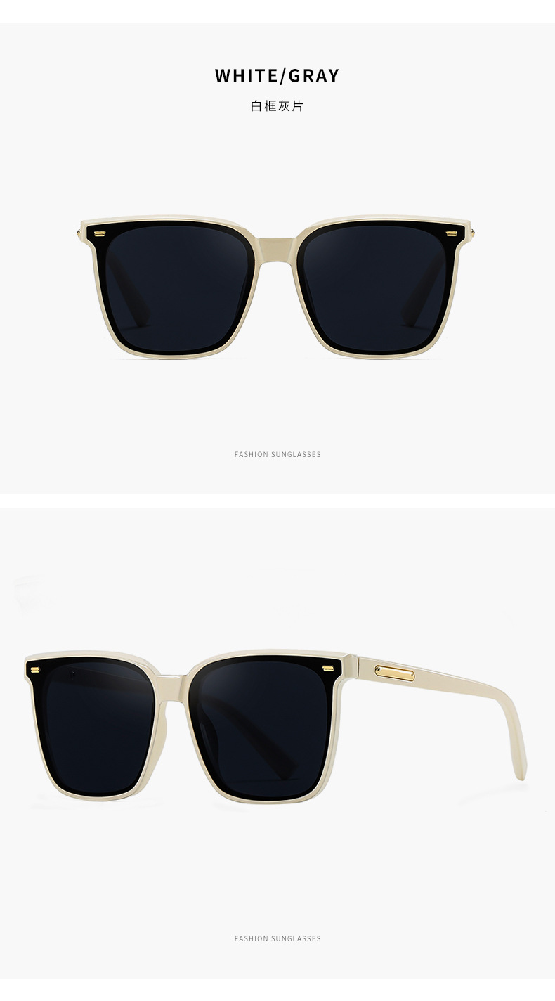 vendita calda montatura bianca lente grigia sunnies