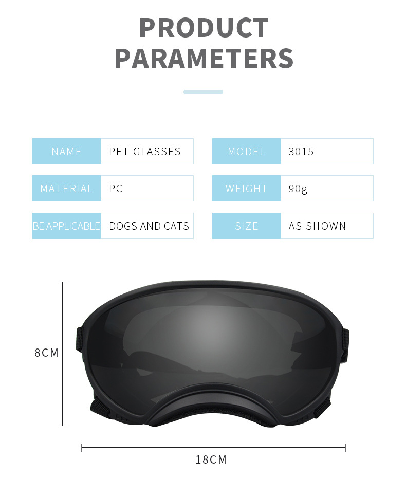 tamaño de gafas para mascotas