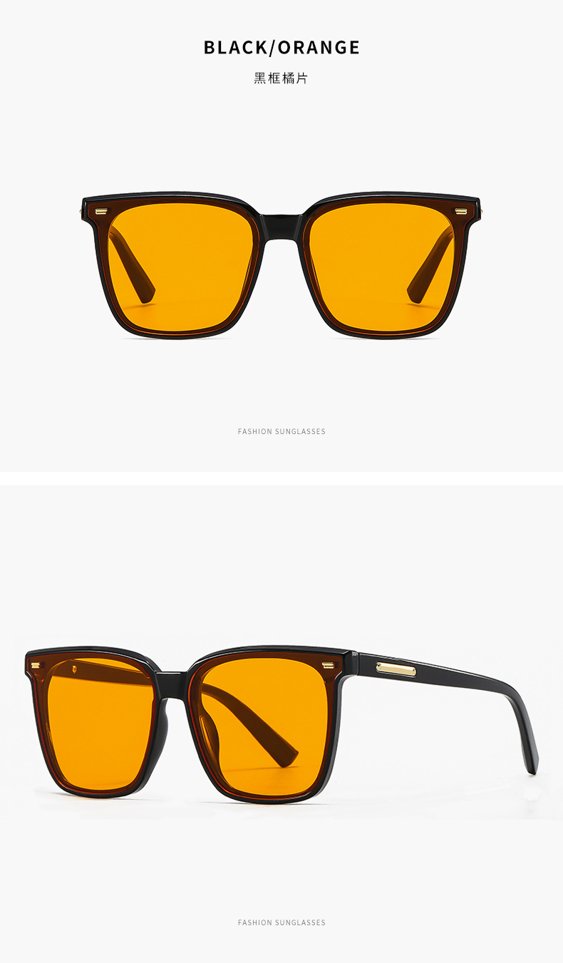 popularibus nigrum frame orange lens eyewear